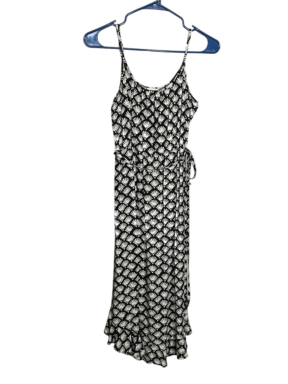 J. Crew Black & White Patterned Spaghetti Strap Dress